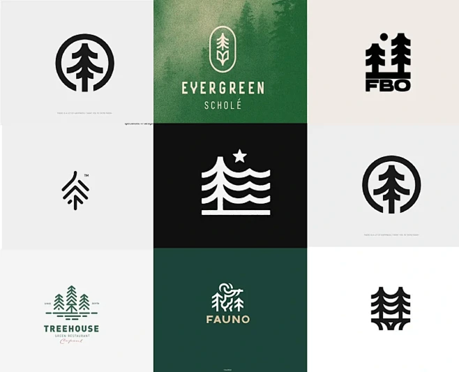 简约森林 植物 树的logo设计｜分享｜欣赏 - 小红书-花瓣网