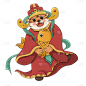 春节手绘喜庆动物财神老虎6