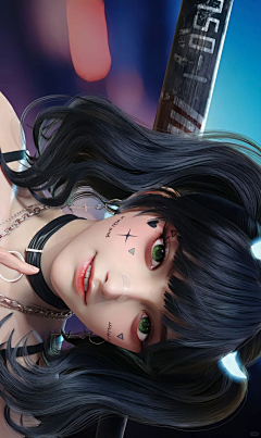 醉一笑采集到科幻女人物画面