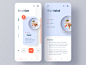 Cooking Recipe App restaurant mobile chef cuisine cooking foodie food app blue orange food recipe cooking app minimal ui  ux clean ui