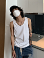 UPDAYWANG老汉还是那个老汉 背心夏季街头情侣背心 潮人 坑条背心-淘宝网