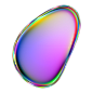 蒸汽波全息镭射渐变椭圆彩虹色斑点形状PNG免抠图Blob-Shape-12