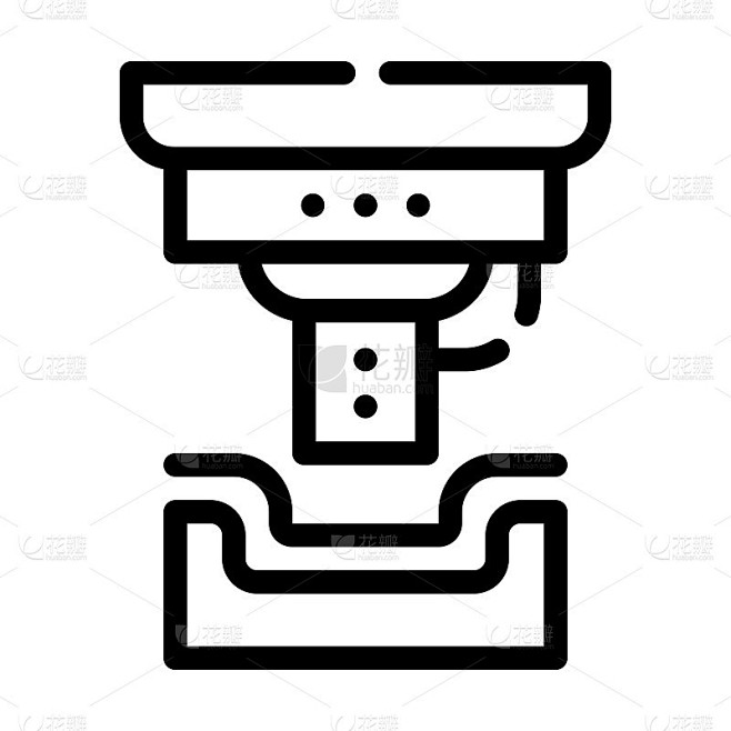产品冲压线图标矢量孤立插图