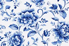 青花瓷图案插画绘画