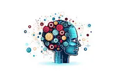 齿轮转动协作企业文化扁平风插画