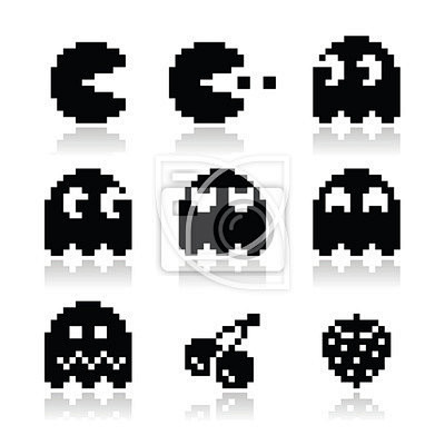 Pacman, ghosts, 8bit...