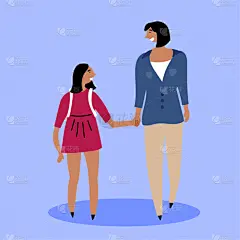 女儿,母亲,金毛拉布拉多猎犬,背包客,可爱的,家庭,小学,教育,爱,相伴