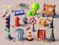 Mohamed El Tobgy on Instagram: "Some Street stylized assets that I enjoyed working on, these assets are a part of a city that I will publish soon for a really interesting game. Hope you like it.  For more artwork follow me on: https://dribbble.com/to