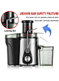 400W Electric Juicer 2-Speed + Pulse Juice Extractor with 1L Pulp Container & 600ml Juice Jar - Stainless Steel & Black SF-5522 | ishtari