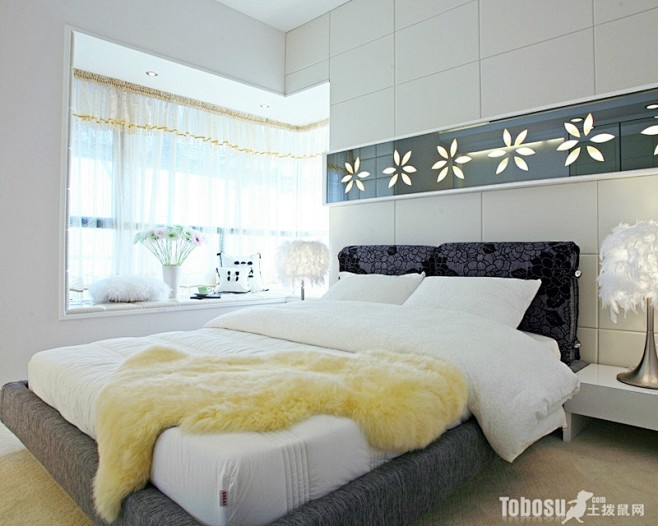 最时尚漂亮卧室装修效果图—土拨鼠装饰设计...