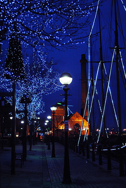 夜间灯光利物浦英格兰