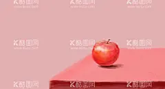 手绘苹果插画背景  - 源文件下载【酷图网】手绘,苹果插画背景,手绘图,苹果,水彩苹果,粉色背景,插画,