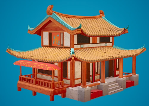 次世代PBR 古城 古代建筑 古建筑群 古建筑 古建阁楼 古建 徽式建筑 中式建筑 古代建筑-花瓣网