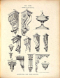 Designs for cast iron consoles, corbels and an urn: 