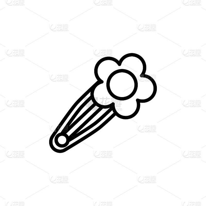发夹图标矢量。标识