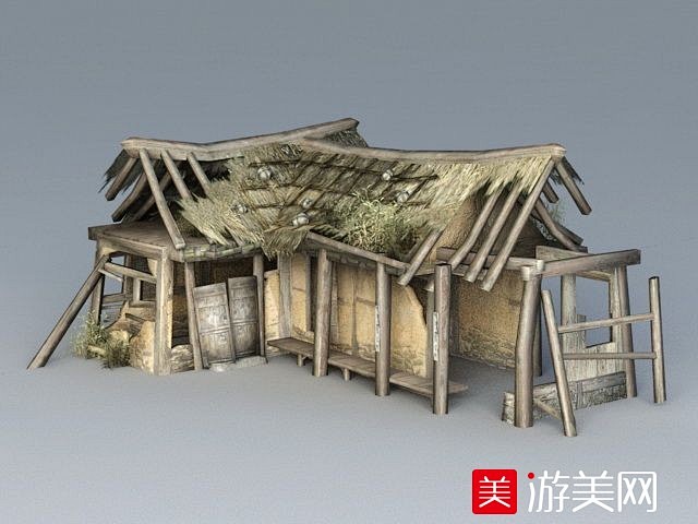【新提醒】破草堂 土砖房 破房子古建筑模...