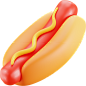 美食快餐 404 3D 立体 卡通 电商 插画 图标 png PSD 免抠 设计 素材Hotdog