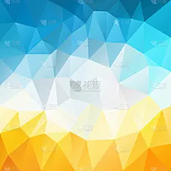 向量多边形正方形背景三角形模式在蓝色，黄色，白色