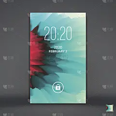 现代锁屏手机应用。手机壁纸。矢量插图。