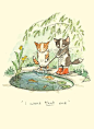 #亲爱的艺术# 英国插画家Anita Jeram笔下的两小无猜、相亲相爱的小动物们，你想到了谁呢？