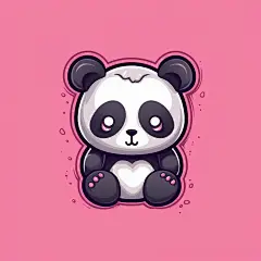 微笑的可爱熊猫素材图片