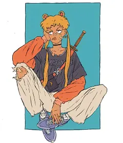 知名动漫的社会人形象，你认得出哪一个 

插画适当的画出框外，是很常见的手法，可增强画面层次感及空间感哦。

IG：ore_ore_ore_  #优设每日灵感# ​​​​