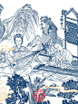 宋宫廷仕女乐坊图版画-古田路9号-品牌创意/版权保护平台