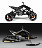 KTM X2 HYBRID, SNOWMOBILE + ATV : KTM X2 HYBRID  All year hybrid powersport vehicle. ATV-Snowmobile. Base for my graduation thesis for Lahti University of Applied Sciences Institute of Design. It was selected for the most innovative thesis in Lahti Univer