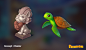 casual casual graphics cloud cute dog fishdoom ILLUSTRATION  monkey playrix Turtle