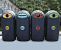 生态垃圾桶户外回收箱通常指定用于公园入口处，公共区域或高层公寓楼垃圾区域中的四到五个银行。 它们有两种尺寸。 他们有一个可上锁的前门，可以将内部的行李箱（未提供）卸下并清空。