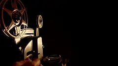 电影放映机和黑屏