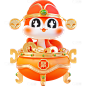 蛇年春节3D可爱红蛇蛇年IP元素贴纸
