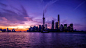 上海Timelapse的全景天际线