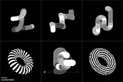 130款复古像素马赛克半调颗粒低保真抽象艺术几何图形AI设计素材-淘宝网