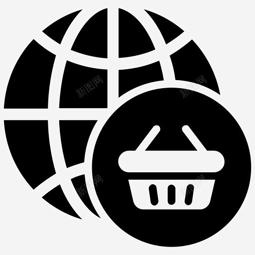 全球购物电子商务国外购物 图标 标识 标...