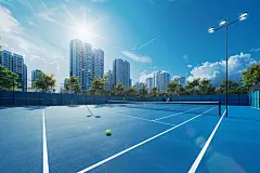 简洁的网球比赛运动场地摄影图片