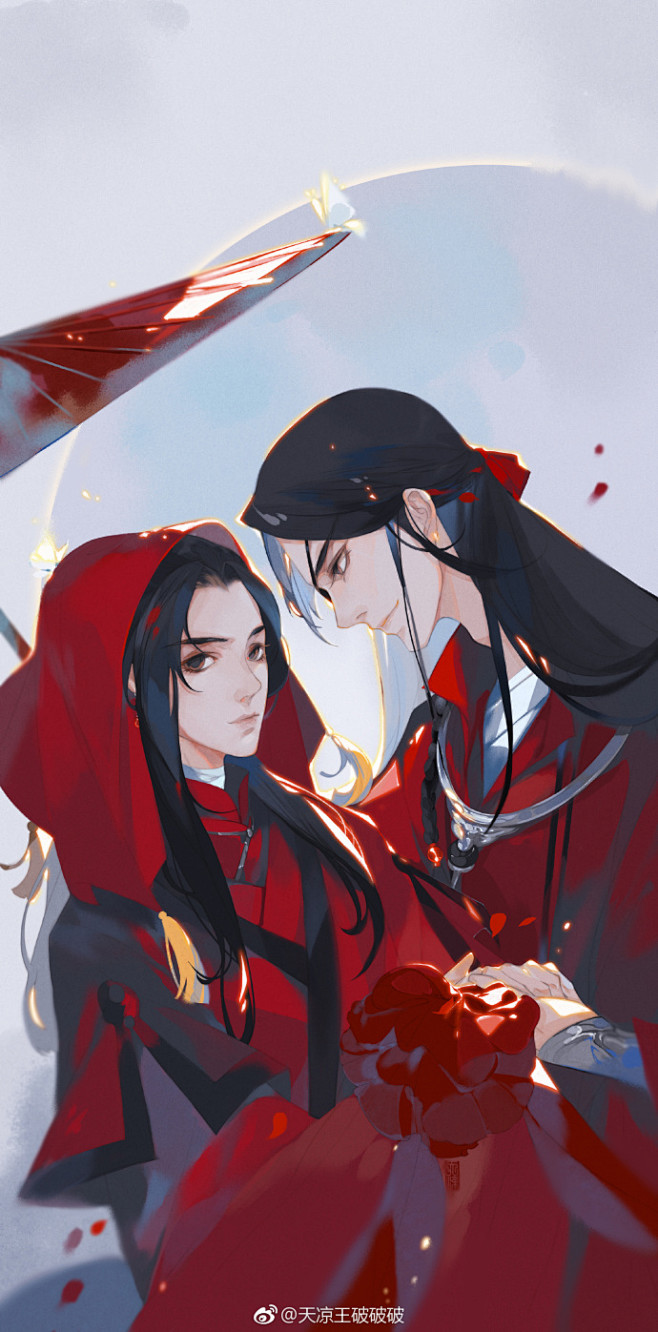 #天官赐福# #花怜#一图两用，算新年贺...