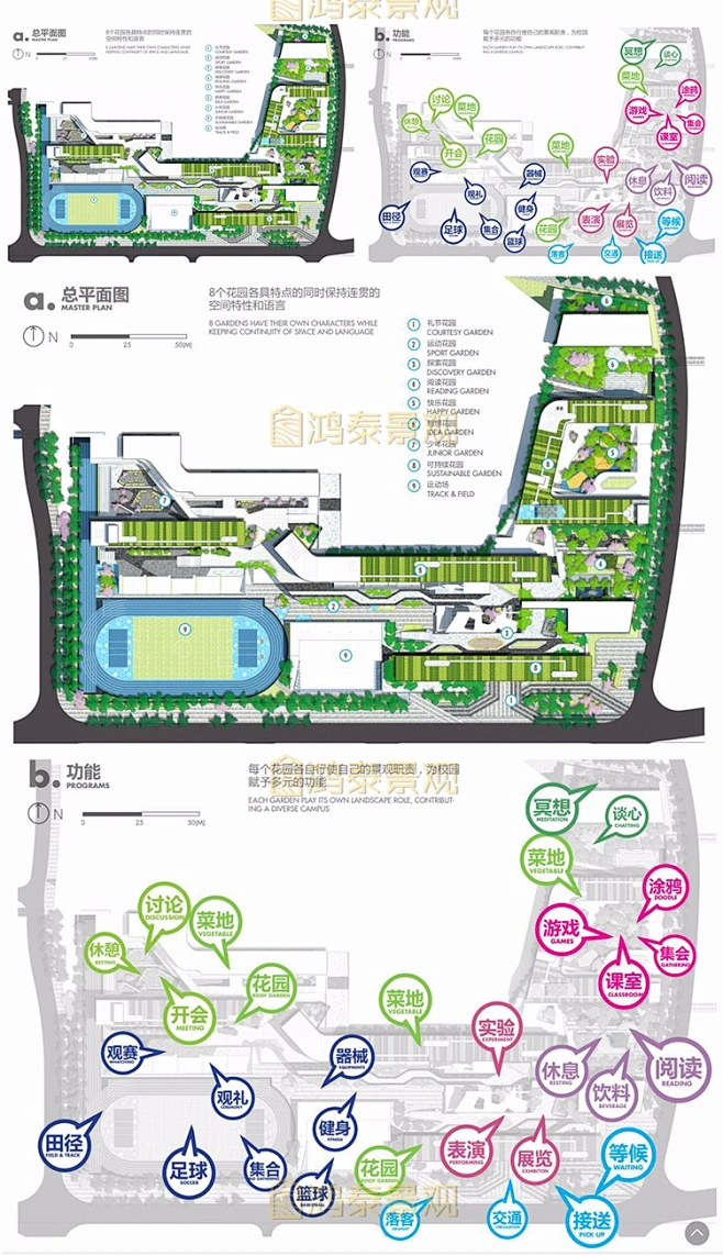 现代科技小学校园景观设计方案文本生态学校中庭景观设计文本参考-花瓣网
