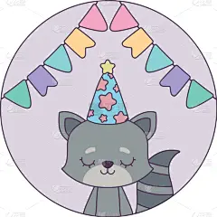 可爱的,圆形,猫,帽子,边框,野生动物,动物,农场,儿童,聚会