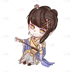 手绘-中国古典乐器演奏人物元素