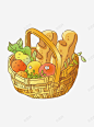 卡通一篮子蔬菜 元素 免抠png 设计图片 免费下载 页面网页 平面电商 创意素材