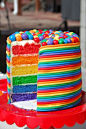 Rainbow birthday cake.