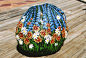 Painted rock of flowers