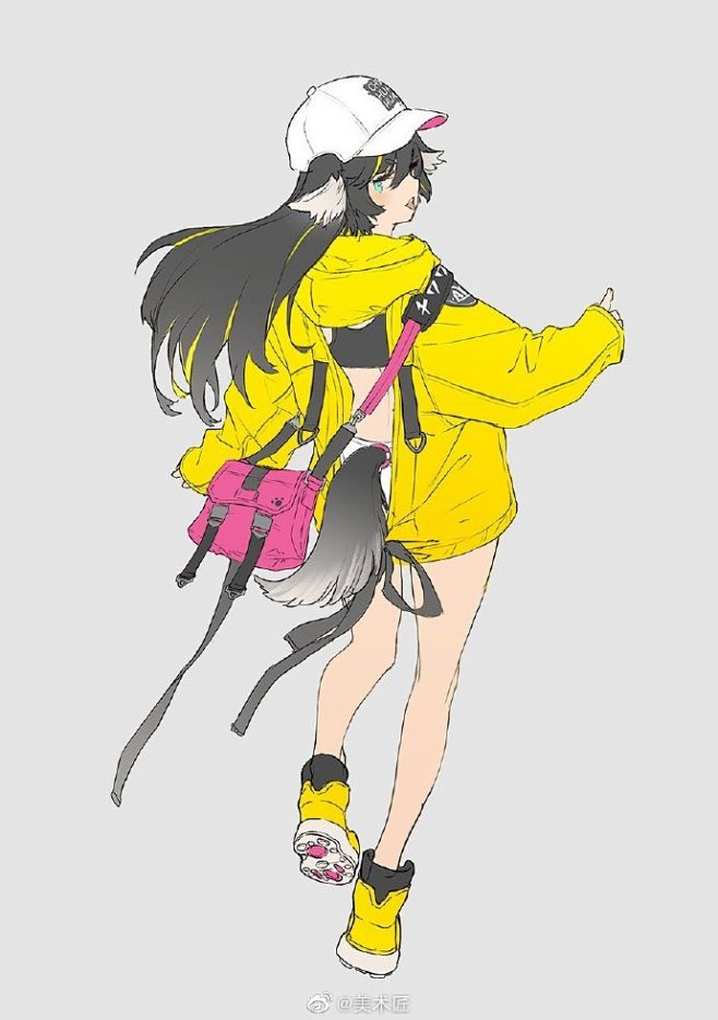 一组运动姿势绘画女生 , 人物插画.漫画设计师 , モグモ , 板绘平涂角色设计