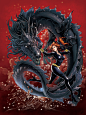 Black Widow with Black Dragon by daxiong on deviantART