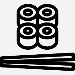 寿司和筷子图标 https://88ICON.com 食品 鱼 日本 海鲜 大米 日本菜 山葵