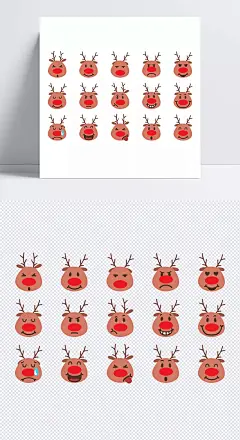 卡通麋鹿表情包|圣诞节,生气,微笑,无奈,流汗,吐舌头,麋鹿圣诞图片,麋鹿圣诞素材,卡通元素,手绘/卡通