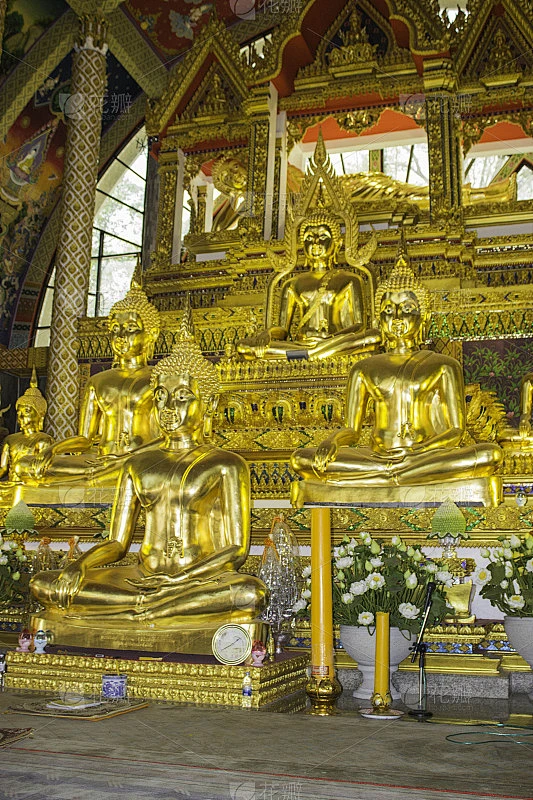 泰国的礼拜场所和寺庙艺术。素材-花瓣网