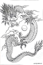 中国龙白描图