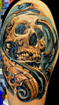 Realism Skull Tattoo by Dmitriy Samohin | Tattoo No. 131